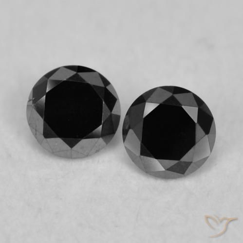 0.09ctw Natural Black Diamond, Round, Opaque
