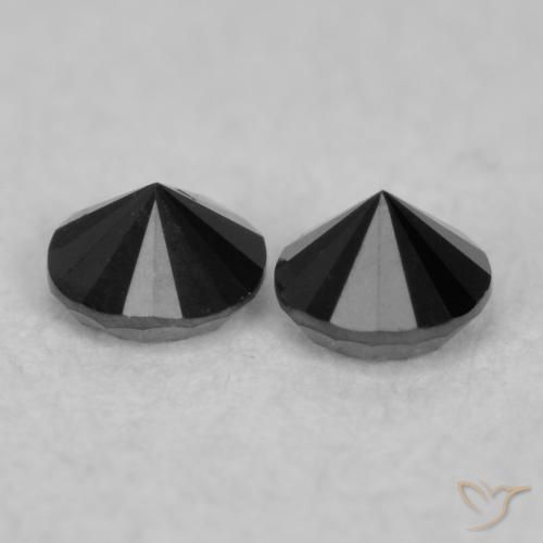 Diamond Gemstones in 2.1 mm (calibrated) Size for Sale, Diamond Stones in Black Color