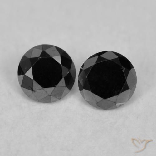 0.09ctw Natural Black Diamond, Round, Opaque