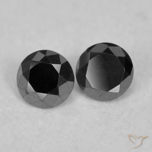 0.09 ctw Black Diamond Stones, Natural Diamond in Diamond-Cut Shape for Sale