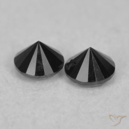 Diamond Gemstones in 2.1 mm (calibrated) Size for Sale, Diamond Stones in Black Color