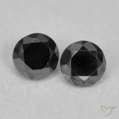 0.10ctw Natural Black Diamond, Round, Opaque