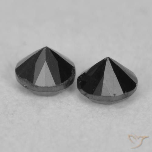 Diamond Gemstones in 2 mm (calibrated) Size for Sale, Diamond Stones in Black Color