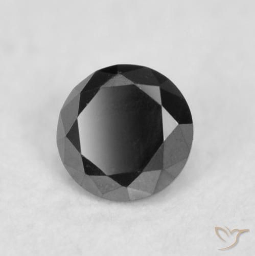 0.03 ct Black Diamond Stone, Natural Diamond in Diamond-Cut Shape for Sale