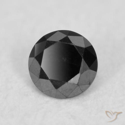 0.03 ct Black Diamond Stone, Natural Diamond in Diamond-Cut Shape for Sale
