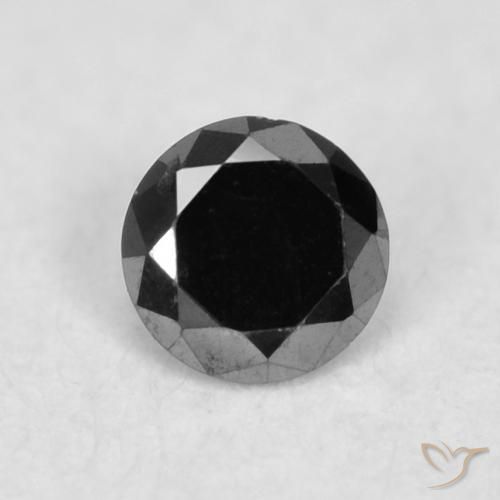 0.03ct Natural Black Diamond, Round, Opaque
