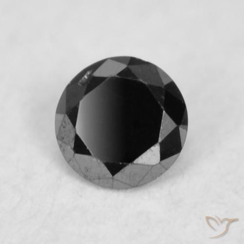 0.03 ct Black Diamond Stone, Natural Diamond in Diamond-Cut Shape for Sale