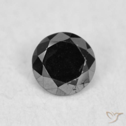 0.03ct Natural Black Diamond, Round, Opaque