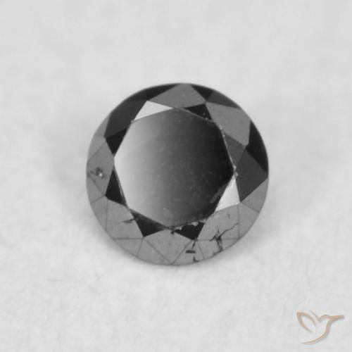 0.03 ct Black Diamond Stone, Natural Diamond in Diamond-Cut Shape for Sale