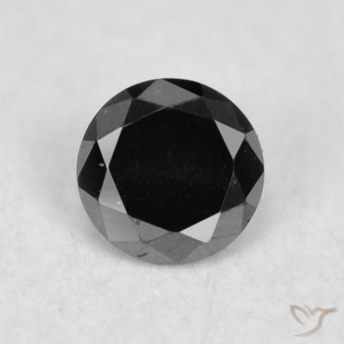 0.03ct Natural Black Diamond, Round, Opaque