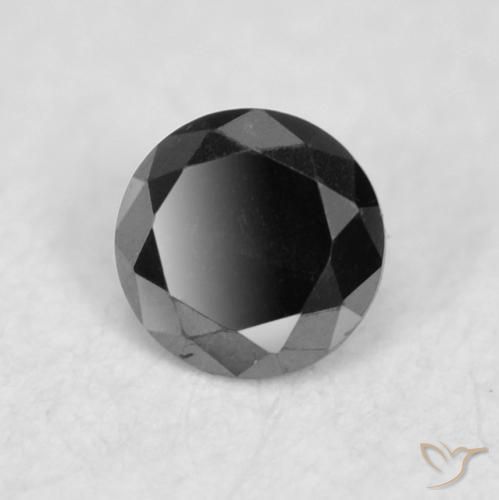 0.03 ct Black Diamond Stone, Natural Diamond in Diamond-Cut Shape for Sale