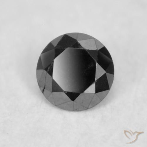 0.02 ct Black Diamond Stone, Natural Diamond in Diamond-Cut Shape for Sale