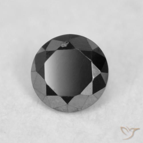 0.02 ct Black Diamond Stone, Natural Diamond in Diamond-Cut Shape for Sale