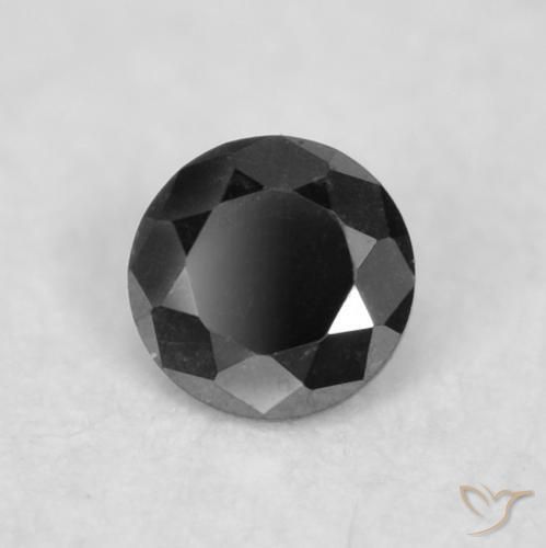 0.02 ct Black Diamond Stone, Natural Diamond in Diamond-Cut Shape for Sale
