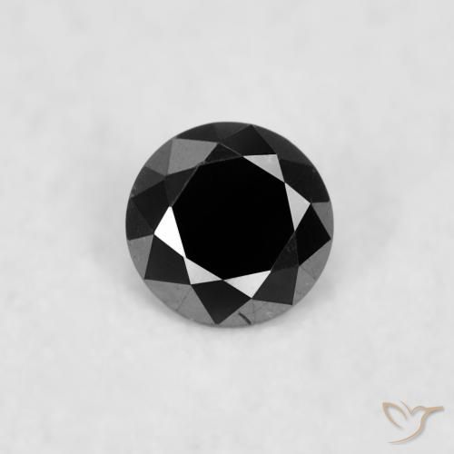 0.02ct Natural Black Diamond, Round, Opaque