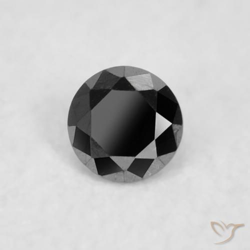 0.03 ct Black Diamond Stone, Natural Diamond in Diamond-Cut Shape for Sale