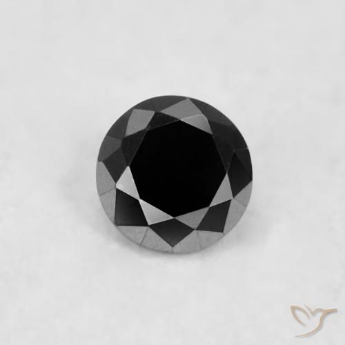0.04ct Natural Black Diamond, Round, Opaque
