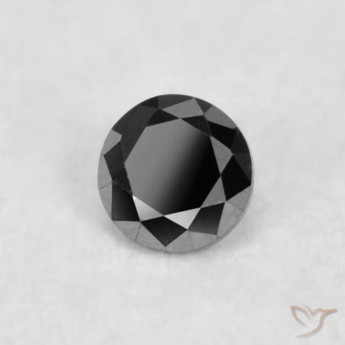 0.04 ct Black Diamond Stone, Natural Diamond in Diamond-Cut Shape for Sale