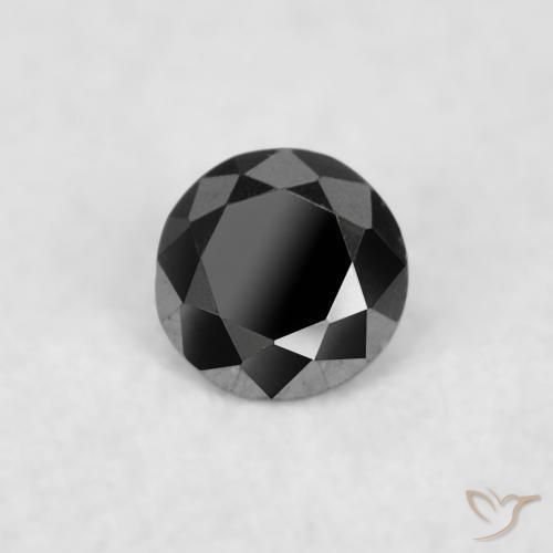 0.02 ct Black Diamond Stone, Natural Diamond in Diamond-Cut Shape for Sale