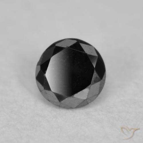 0.03 ct Black Diamond Stone, Natural Diamond in Diamond-Cut Shape for Sale