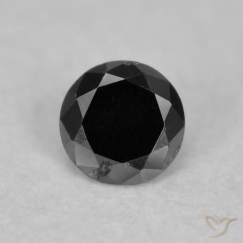 0.04ct Natural Black Diamond, Round, Opaque