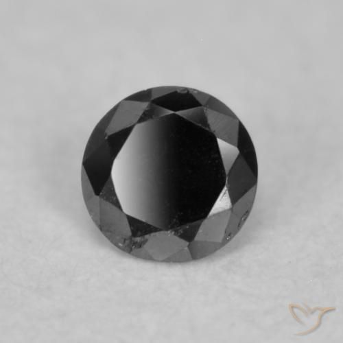 0.04 ct Black Diamond Stone, Natural Diamond in Diamond-Cut Shape for Sale