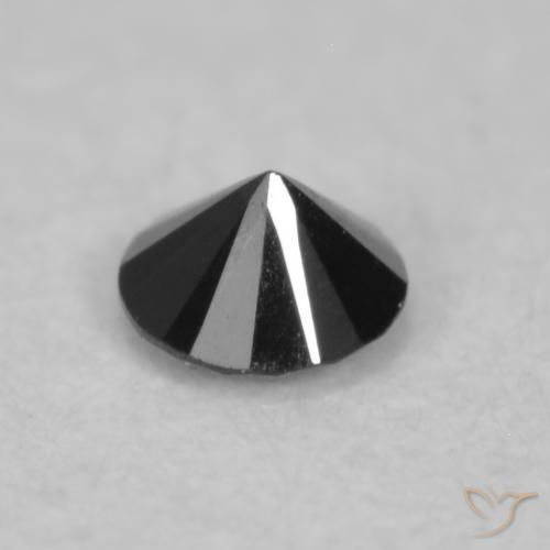 Diamond Gemstone in 2.1 mm (calibrated) Size for Sale, Diamond Stone in Black Color