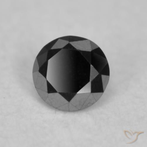 0.04 ct Black Diamond Stone, Natural Diamond in Diamond-Cut Shape for Sale