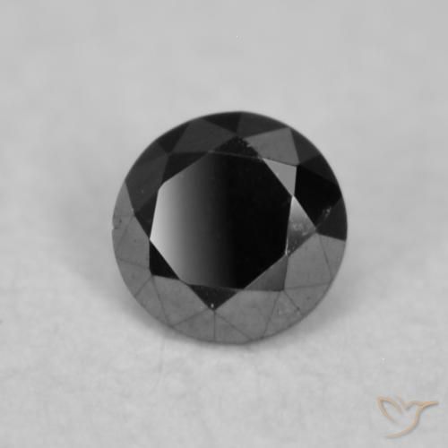 0.05 ct Black Diamond Stone, Natural Diamond in Diamond-Cut Shape for Sale