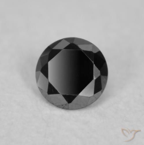 0.02 ct Black Diamond Stone, Natural Diamond in Diamond-Cut Shape for Sale
