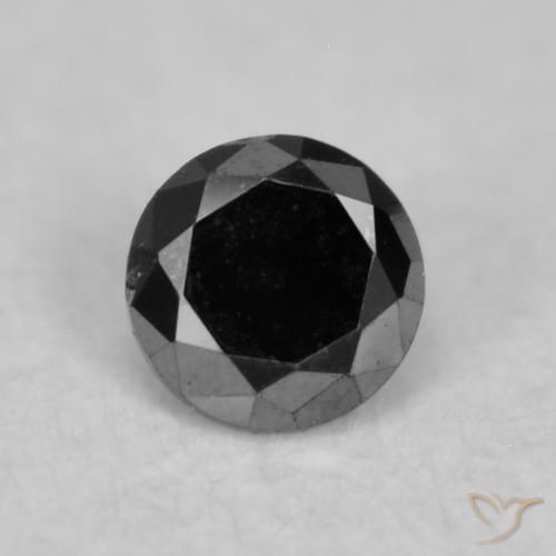 0.04ct Natural Black Diamond, Round, Opaque