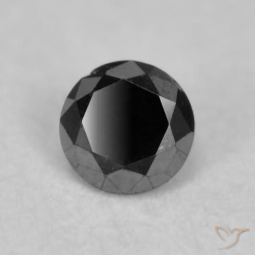 0.04 ct Black Diamond Stone, Natural Diamond in Diamond-Cut Shape for Sale