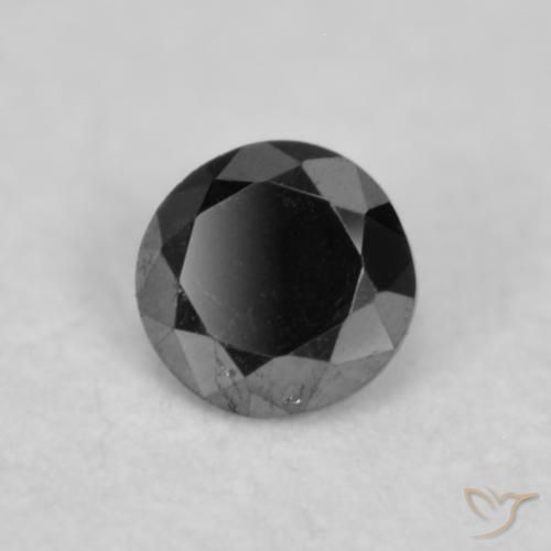 0.03 ct Black Diamond Stone, Natural Diamond in Diamond-Cut Shape for Sale