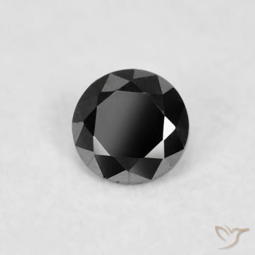 0.03 ct Black Diamond Stone, Natural Diamond in Diamond-Cut Shape for Sale