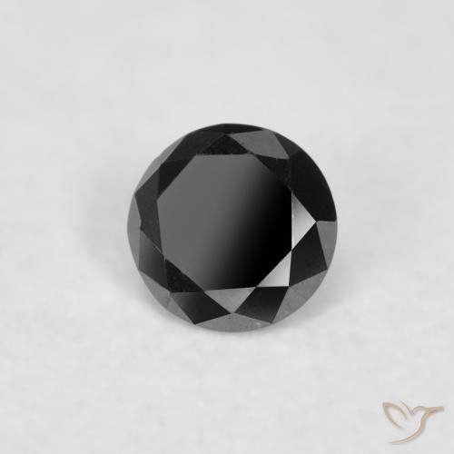 0.02 ct Black Diamond Stone, Natural Diamond in Diamond-Cut Shape for Sale