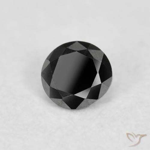 0.04 ct Black Diamond Stone, Natural Diamond in Diamond-Cut Shape for Sale