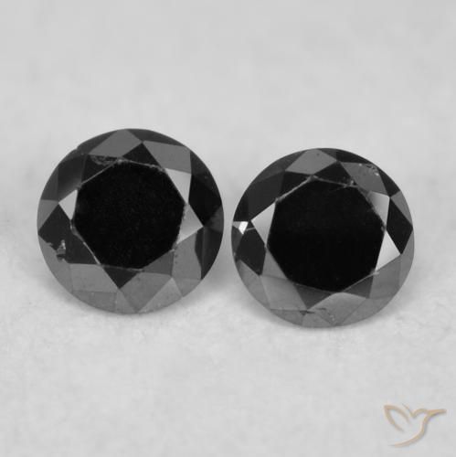 0.08ctw Natural Black Diamond, Round, Opaque