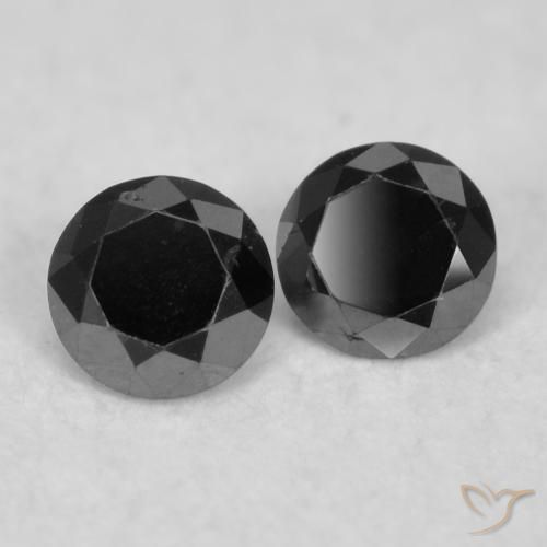 0.08 ctw Black Diamond Stones, Natural Diamond in Diamond-Cut Shape for Sale
