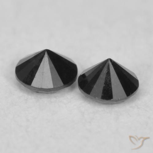 Diamond Gemstones in 2.1 mm (calibrated) Size for Sale, Diamond Stones in Black Color
