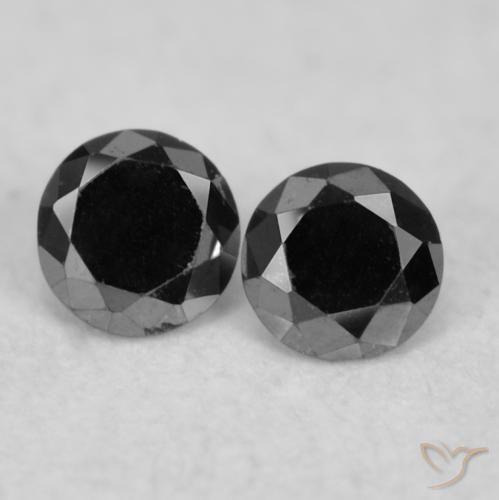 0.08ctw Natural Black Diamond, Round, Opaque