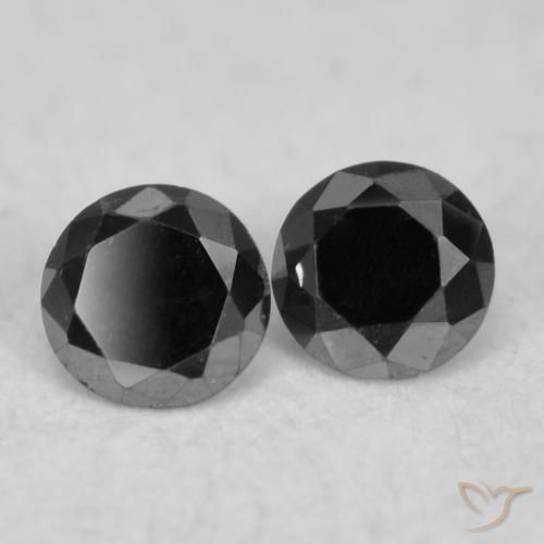 0.08 ctw Black Diamond Stones, Natural Diamond in Diamond-Cut Shape for Sale