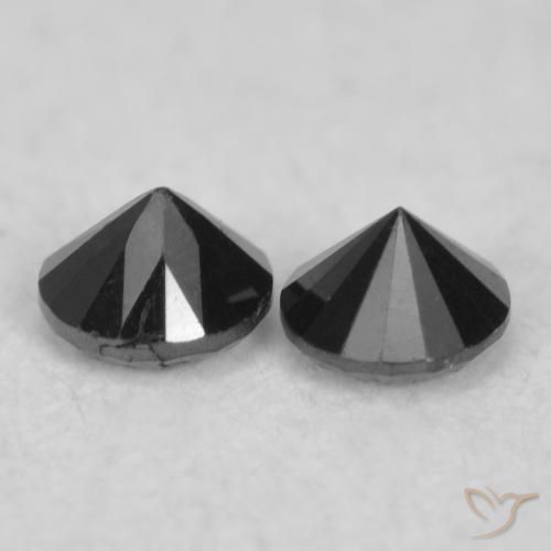 Diamond Gemstones in 2.1 mm (calibrated) Size for Sale, Diamond Stones in Black Color