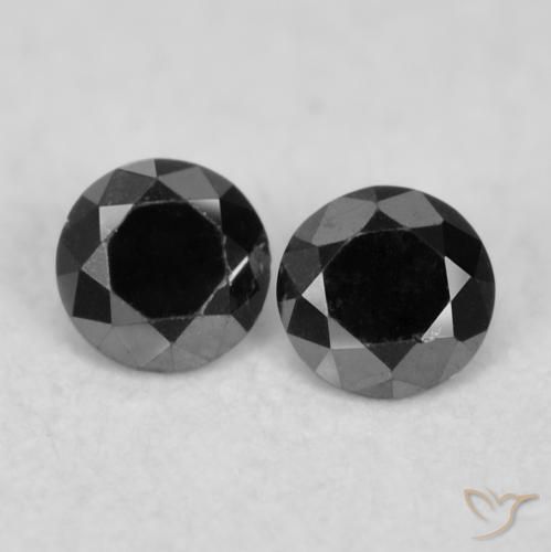 0.07ctw Natural Black Diamond, Round, Opaque