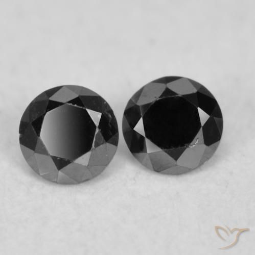 0.07 ctw Black Diamond Stones, Natural Diamond in Diamond-Cut Shape for Sale