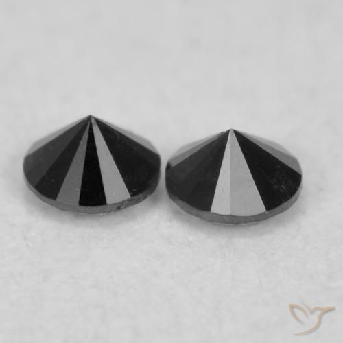 Diamond Gemstones in 2 mm (calibrated) Size for Sale, Diamond Stones in Black Color