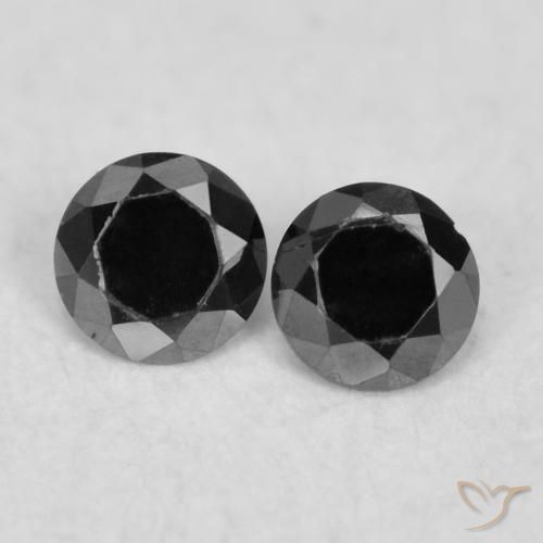 0.08ctw Natural Black Diamond, Round, Opaque