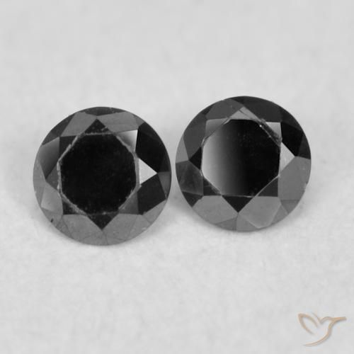 0.08 ctw Black Diamond Stones, Natural Diamond in Diamond-Cut Shape for Sale