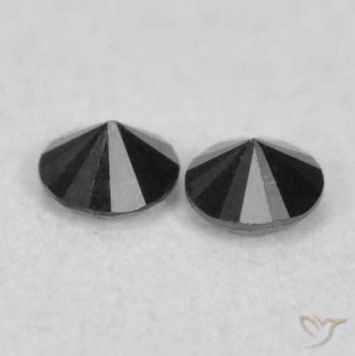 Diamond Gemstones in 2 mm (calibrated) Size for Sale, Diamond Stones in Black Color
