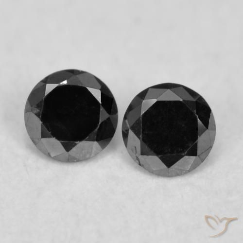 0.08ctw Natural Black Diamond, Round, Opaque