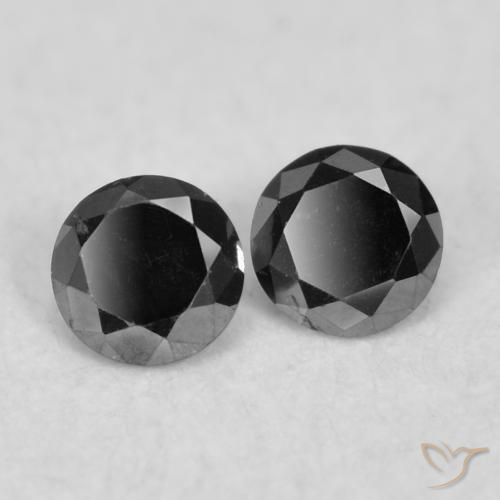 0.08 ctw Black Diamond Stones, Natural Diamond in Diamond-Cut Shape for Sale